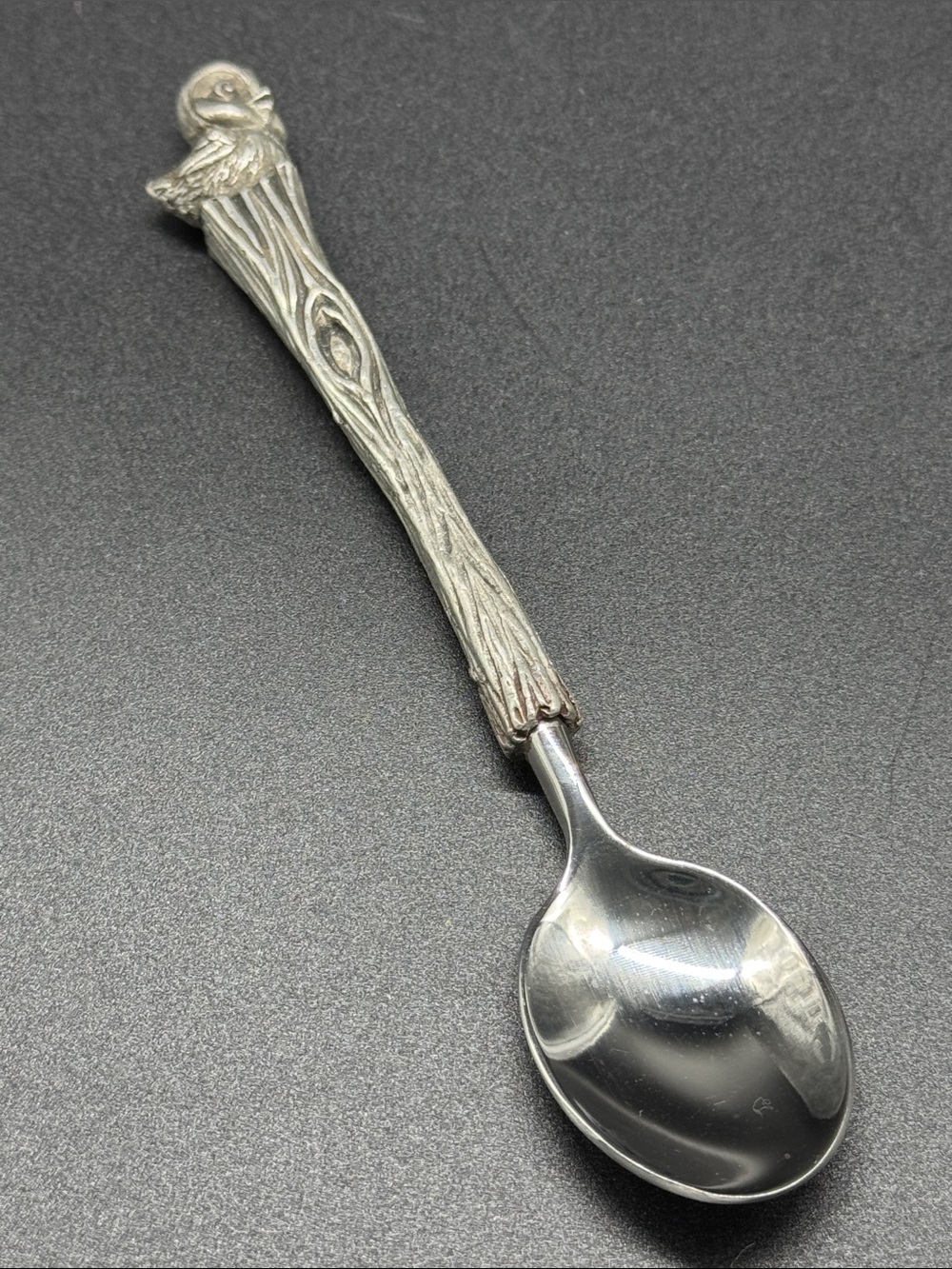 Vagabond House Pewter Bird on Woodgrain Handle Spoon